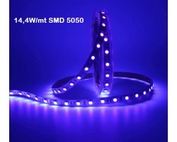 Tira LED 5 mts Flexible 70W 300 Led SMD 5050 IP20 Ultravioleta Alta Luminosidad